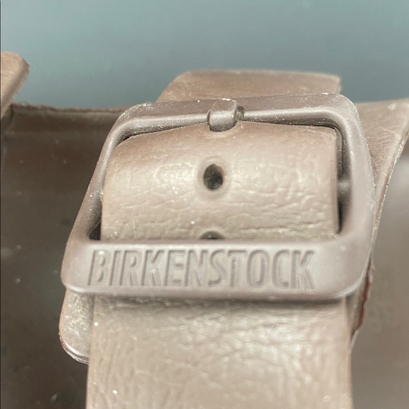 Birkenstock Brown Double-Buckle Slide Waterproof Sandals Sz 38 Vacation Beach - Picture 4 of 14